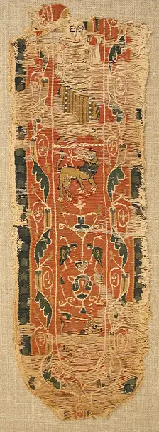 Textile Fragment, Byzantine, 8th-9th century. Creator: Unknown