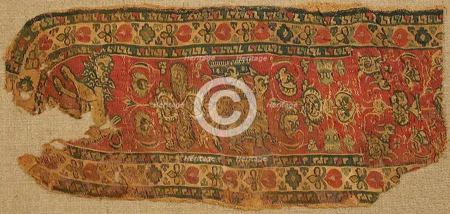 Textile Fragment, Byzantine, 8th-9th century. Creator: Unknown.