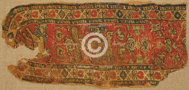Textile Fragment, Byzantine, 8th-9th century. Creator: Unknown.