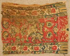 Textile Fragment, Byzantine, 8th-9th century. Creator: Unknown
