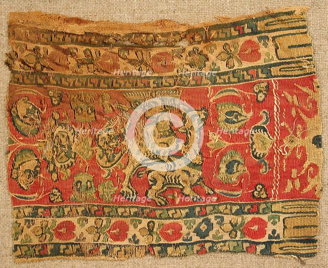 Textile Fragment, Byzantine, 8th-9th century. Creator: Unknown.