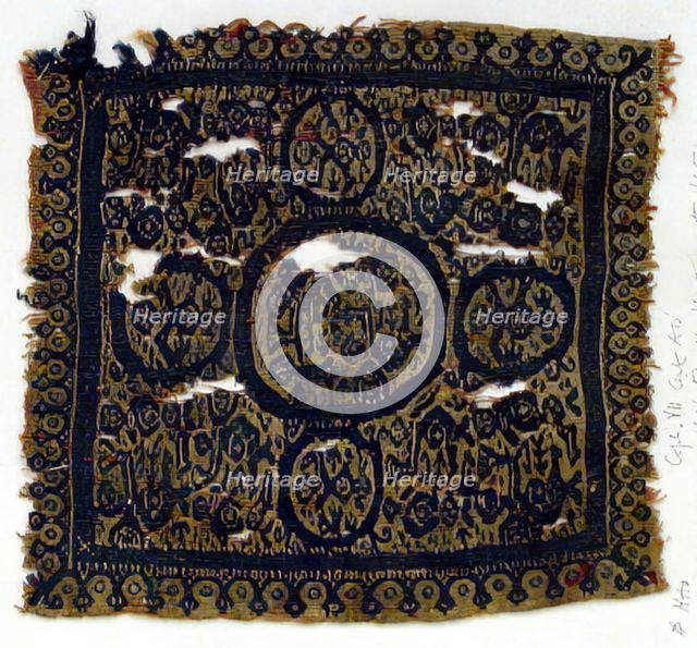 Textile Fragment, Coptic, 7th century. Creator: Unknown.
