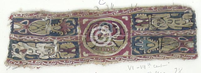 Textile fragment, Coptic, 6th-7th century. Creator: Unknown.