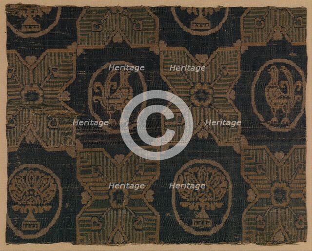 Textile Fragment, probably Iran, 8th-9th century. Creator: Unknown.