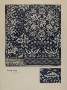 Textile of George Washington, 1935/1942. Creator: Esther Hansen