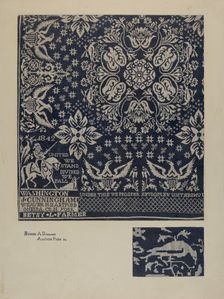 Textile of George Washington, 1935/1942. Creator: Esther Hansen