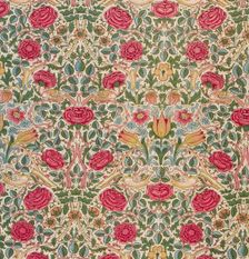 Textile, Rose Designed 1883. Creator: William Morris