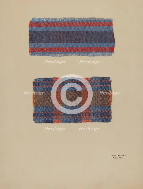 Textile Samples, c. 1939. Creator: Paul Kelly.