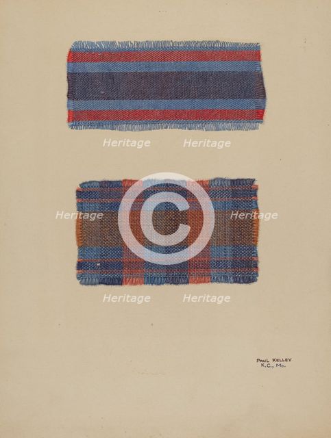 Textile Samples, c. 1939. Creator: Paul Kelly.