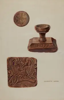 Textile Stamp, c. 1937. Creator: Charlotte Angus