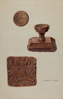 Textile Stamp, c. 1937. Creator: Charlotte Angus