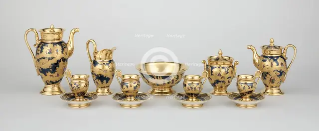 Tea and Coffee Service, Paris, c. 1820. Creator: Denuelle Porcelain Manufactory.