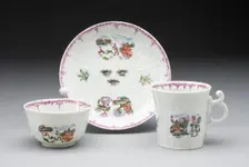 Tea Bowl, Coffee Cup, and Saucer, Worcester, c. 1760. Creator: Royal Worcester