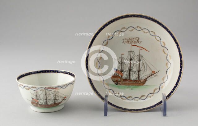 Tea Bowl and Dish, c. 1784/95. Creator: Unknown.