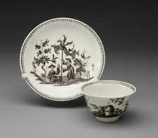Tea Bowl and Saucer, Vienna, c. 1730. Creator: Du Paquier Porcelain Manufactory