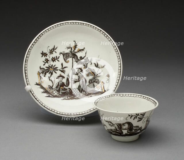 Tea Bowl and Saucer, Vienna, c. 1730. Creator: Du Paquier Porcelain Manufactory.