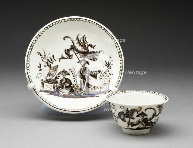 Tea Bowl and Saucer, Vienna, c. 1730. Creator: Du Paquier Porcelain Manufactory.
