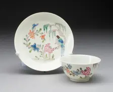 Tea Bowl and Saucer, Worcester, 1750/60. Creator: Royal Worcester