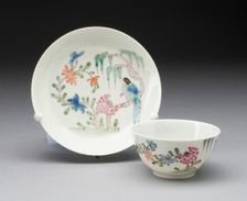 Tea Bowl and Saucer, Worcester, 1750/60. Creator: Royal Worcester