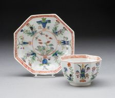 Tea Bowl and Saucer, Worcester, c. 1755. Creator: Royal Worcester