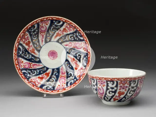 Tea Bowl and Saucer, Worcester, c. 1770. Creator: Royal Worcester.