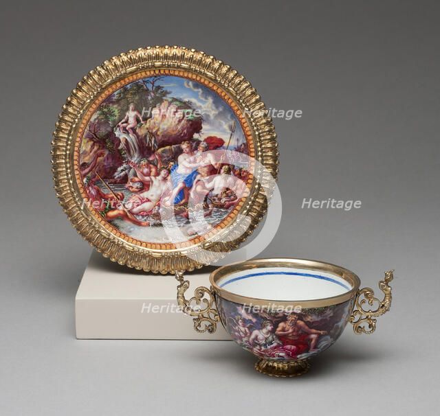 Tea Bowl and Saucer, Augsburg, c. 1700. Creator: Matthäus Baur II.