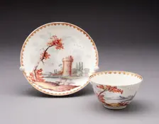 Tea Bowl and Saucer, Chelsea, c. 1755. Creator: Chelsea Porcelain Manufactory