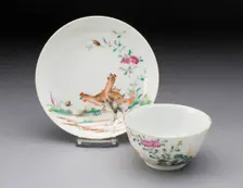 Tea Bowl and Saucer, China, c. 1750. Creator: Jingdezhen Porcelain