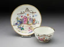 Tea Bowl and Saucer, China, c. 1750. Creator: Jingdezhen Porcelain