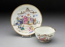 Tea Bowl and Saucer, China, c. 1750. Creator: Jingdezhen Porcelain
