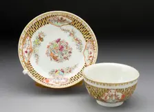 Tea Bowl and Saucer, China, c. 1780. Creator: Jingdezhen Porcelain