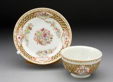Tea Bowl and Saucer, China, c. 1780. Creator: Jingdezhen Porcelain