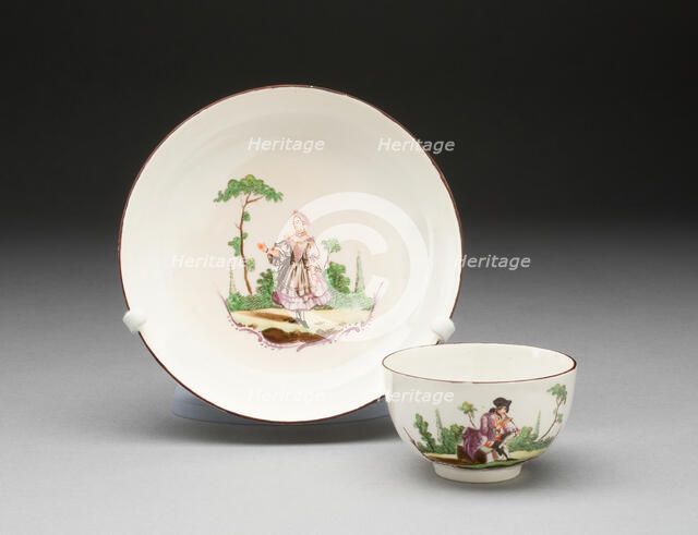 Tea Bowl and Saucer, Oudover, c. 1770. Creator: Weesp Porcelain Factory.