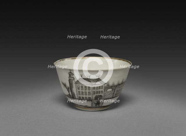 Tea Bowl with View of Town (Cleves?), c. 1770-1785. Creator: Unknown.