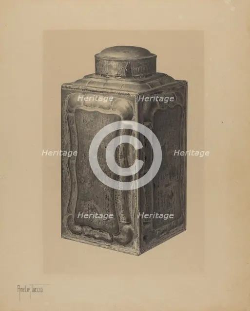 Tea Caddy, c. 1941. Creator: Amelia Tuccio.