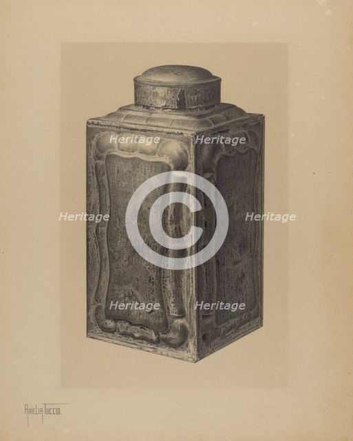 Tea Caddy, c. 1941. Creator: Amelia Tuccio.