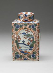 Tea Caddy, Delft, c. 1700. Creators: De Metaale Pot, Delftware, Lambertus van Eenhoorn