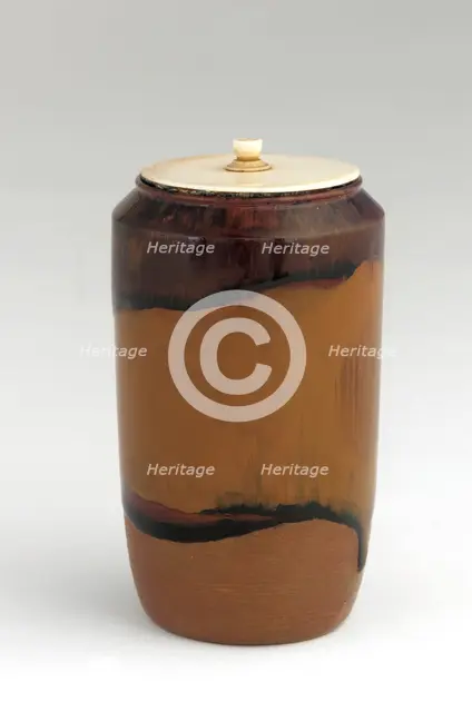 Tea caddy imitating Takatori ware, Edo period, 18th-19th century. Creator: Unknown.