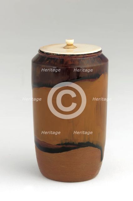 Tea caddy imitating Takatori ware, Edo period, 18th-19th century. Creator: Unknown.
