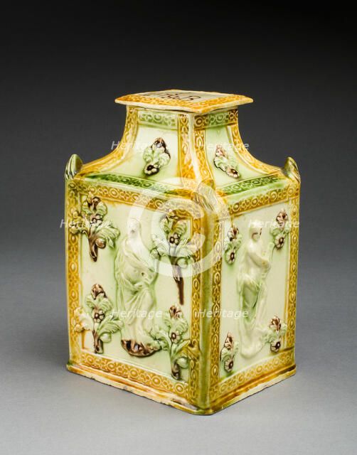 Tea Canister, Staffordshire, 1780. Creator: Staffordshire Potteries.