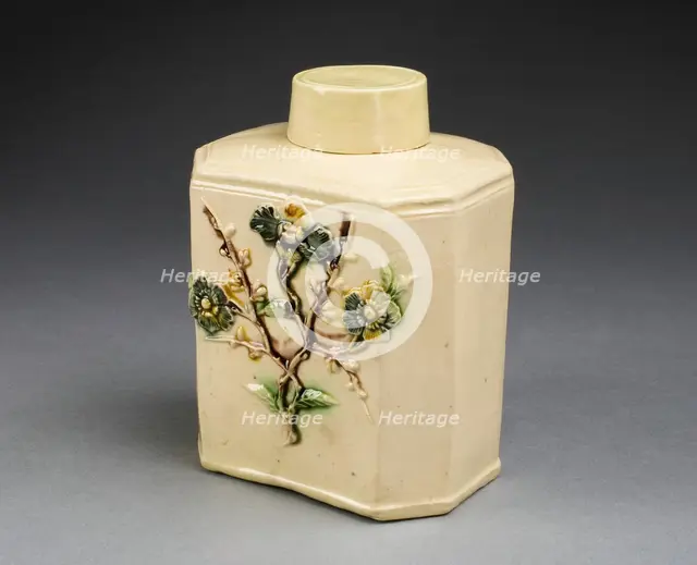 Tea Canister, Staffordshire, c. 1770. Creator: Staffordshire Potteries.