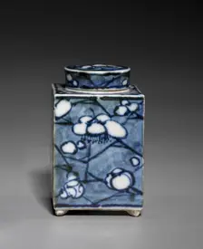 Tea Container with Plum Blossom, 1800s. Creator: Aoki Mokubei (Japanese, 1767-1833)