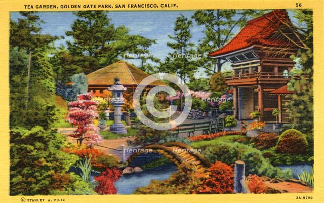 Tea Garden, Golden Gate Park, San Francisco, California, USA, 1932. Artist: Unknown