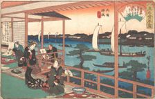 Tea-house at the Willow Bridge, ca. 1835-42., ca. 1835-42. Creator: Ando Hiroshige