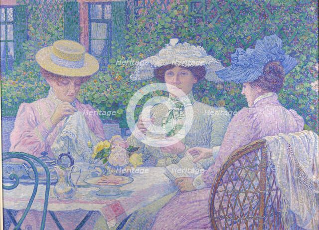 Tea in the garden. Creator: Rysselberghe, Théo van (1862-1926).