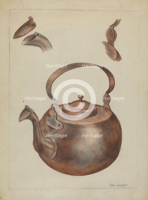 Tea Kettle, c. 1936. Creator: Karl Joubert.