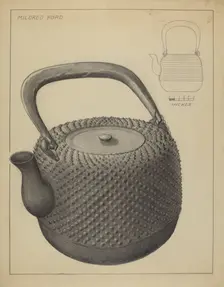 Tea Kettle, c. 1936. Creator: Mildred Ford