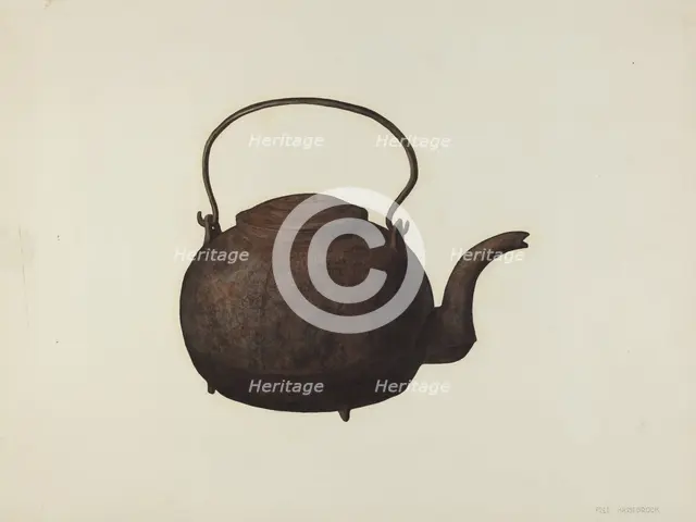 Tea Kettle, c. 1940. Creator: Fred Hassebrock.