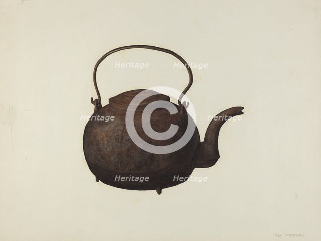 Tea Kettle, c. 1940. Creator: Fred Hassebrock.