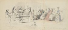 Tea Party at the Prince de Conti's, mid-19th century. Creator: Henry Bonaventure Monnier
